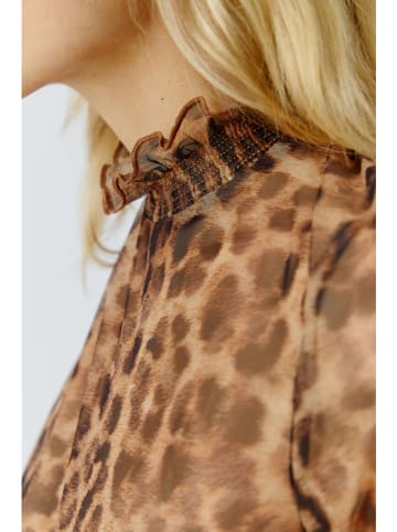 Oui Bluse in Hellbraun