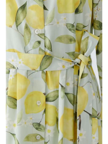 Oui Kleid in Grün/ Gelb