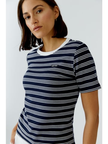 Oui Shirt donkerblauw/wit