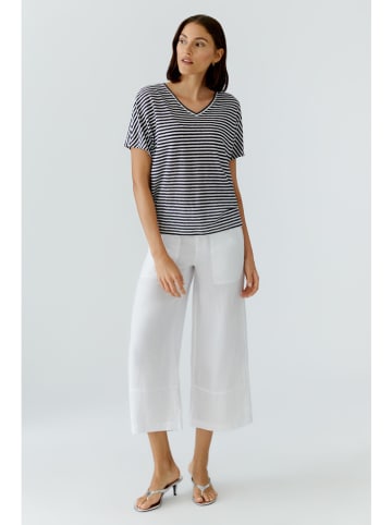 Oui Shirt in Dunkelblau/ Weiß