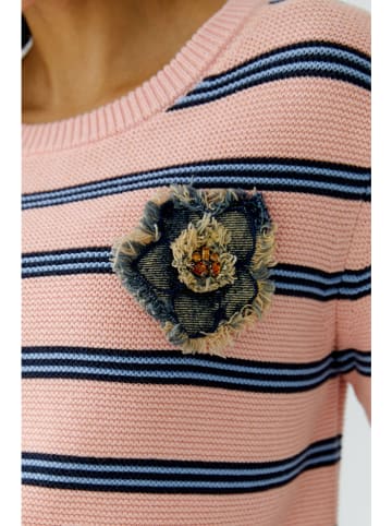 Oui Pullover in Rosa/ Blau