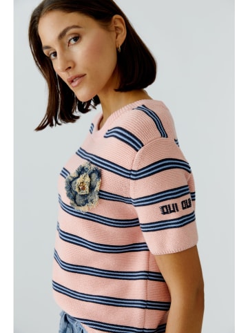 Oui Pullover in Rosa/ Blau