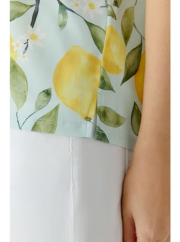 Oui Shirt in Grün/ Gelb