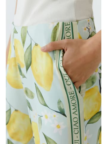 Oui Broek groen/geel