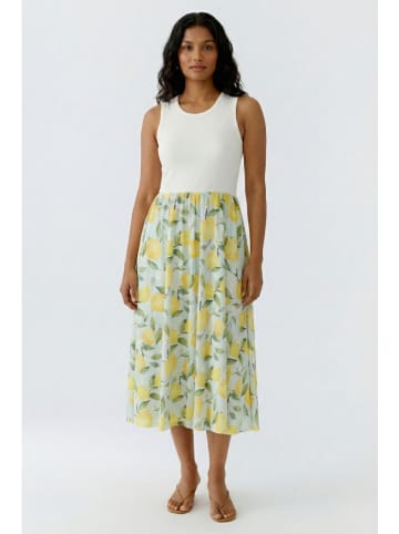 Oui Kleid in Weiß/ Grün/ Gelb