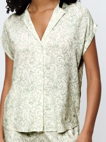 Triumph Pyjama "Boyfriend fit PW" crème/groen