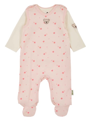Steiff 2tlg. Strampler-Set in Rosa/ Creme