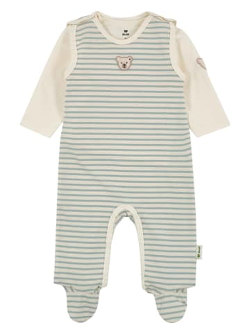 Steiff 2tlg. Strampler-Set in Beige/ Hellblau