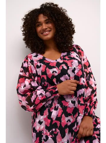 KAFFE curve Jurk zwart/roze