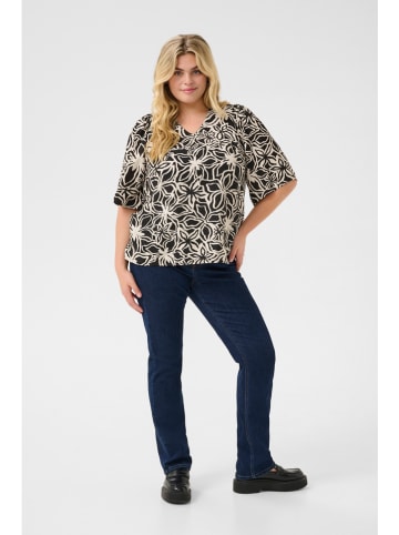 KAFFE curve Bluse in Schwarz/ Beige