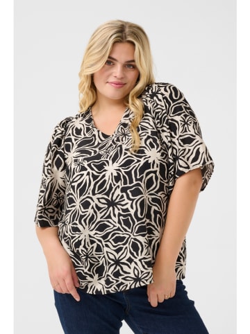KAFFE curve Bluse in Schwarz/ Beige