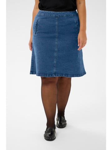 KAFFE curve Spijkerrok blauw