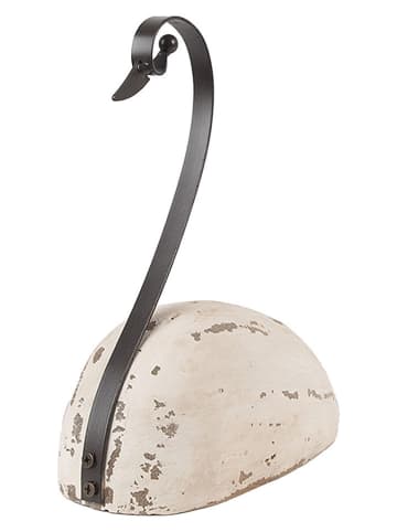 Clayre & Eef Deco-object "Zwaan" wit/zilverkleurig - (B)17 x (H)19 x (D)8 cm