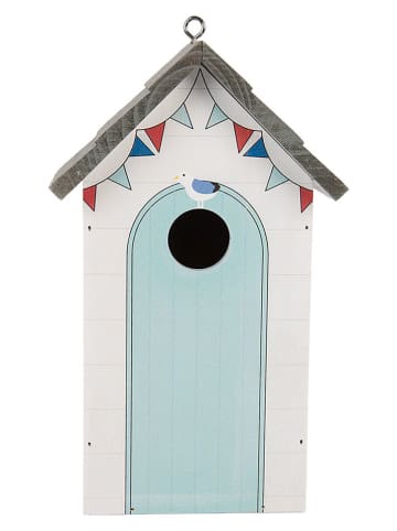 Clayre & Eef Vogelhuis wit/lichtblauw - (B)15 x (H)22 x (D)10 cm