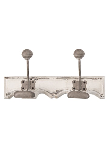 Clayre & Eef Kapstok wit/grijs - (B)23 x (H)10 x (D)6 cm