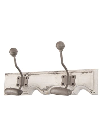 Clayre & Eef Kapstok wit/grijs - (B)23 x (H)10 x (D)6 cm