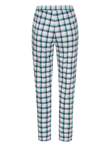s.Oliver Pyjama-Hose in Weiß/ Dunkelblau/ Türkis