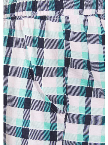 s.Oliver Pyjama-Hose in Weiß/ Dunkelblau/ Türkis