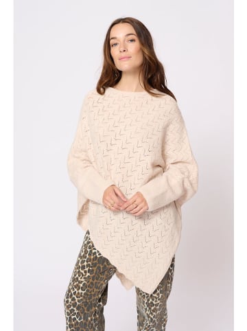 Cream Poncho in Beige