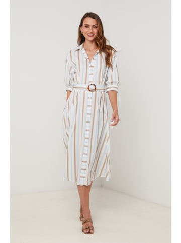 Lin Passion Kleid in Hellgelb/ Beige/ Creme