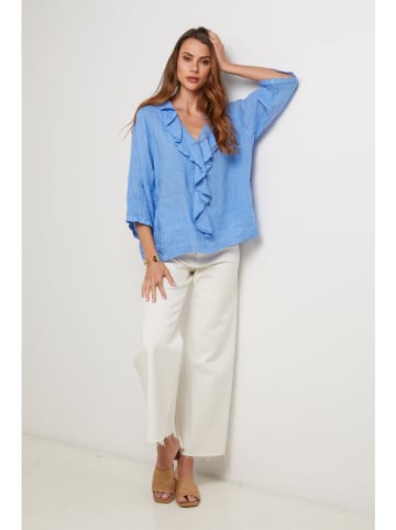 Lin Passion Leinen-Bluse in Blau