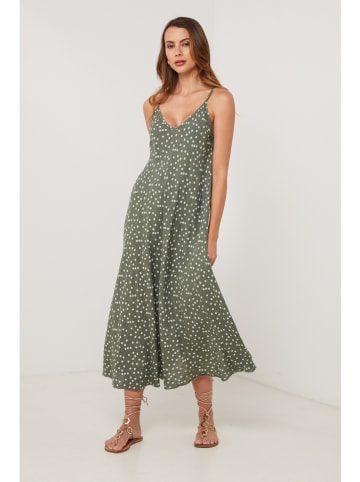 Lin Passion Leinen-Kleid in Khaki