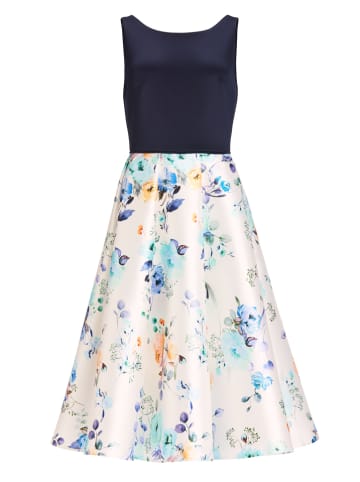 SWING Kleid in Dunkelblau/ Creme/ Bunt