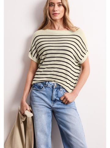 Street One Sweter w kolorze beżowo-ciemnobrązowym
