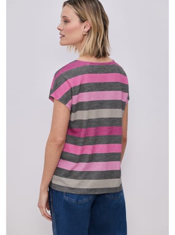 Street One Shirt in Dunkelbraun/ Pink