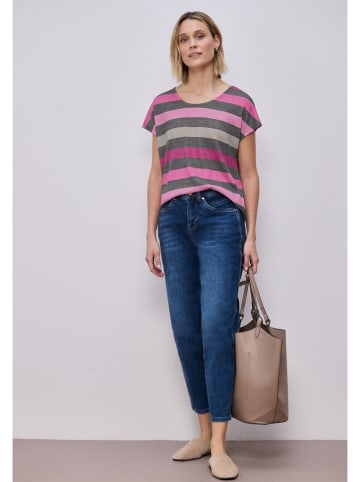 Street One Shirt in Dunkelbraun/ Pink