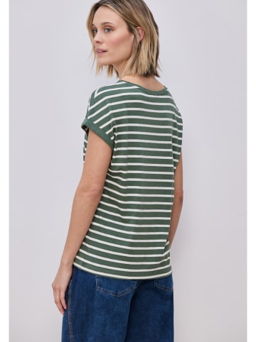Street One Shirt in Grün/ Weiß
