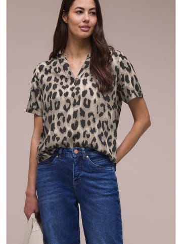 Street One Bluse in Taupe/ Schwarz