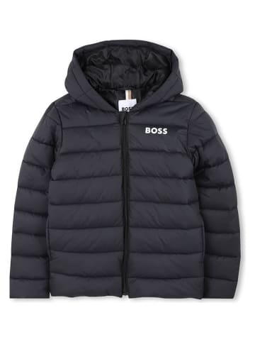 Hugo Boss Kids Doorgestikte jas zwart