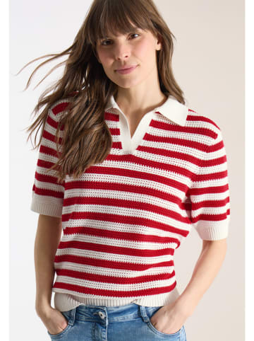 Cecil Poloshirt in Weiß/ Rot