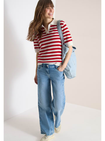Cecil Poloshirt wit/rood