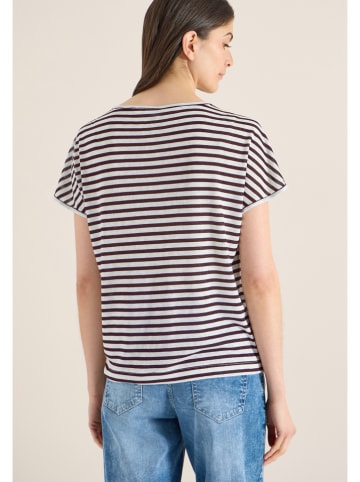 Cecil Shirt wit/auberginekleurig