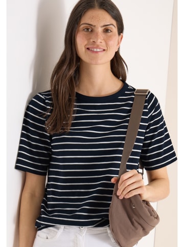 Cecil Shirt in Dunkelblau/ Weiß