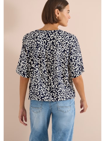 Cecil Bluse in Dunkelblau/ Creme