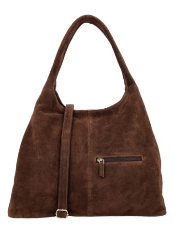 Charm Leder-Schultertasche "Sevilla" in Braun - (B)39 x (H)34 x (T)14 cm