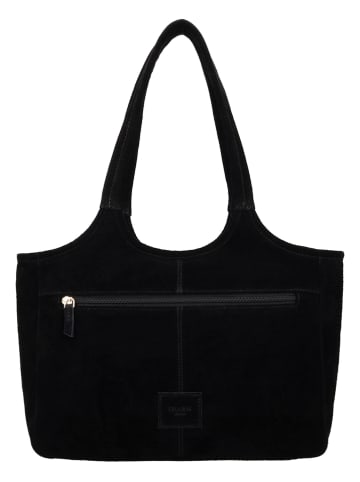 Charm Leder-Shopper "Sevilla" in Schwarz - (B)40 x (H)24 x (T)10 cm