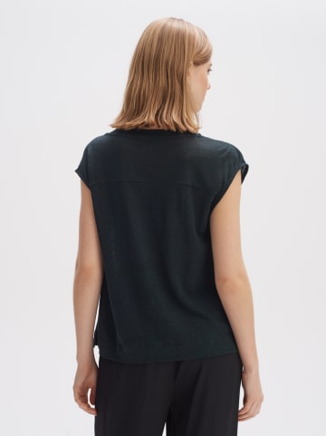 OPUS Leinen-Shirt in Schwarz