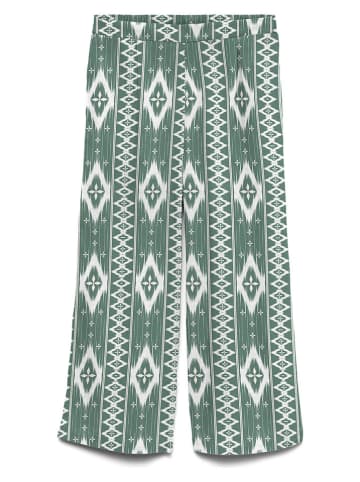 Vero Moda Hose in Grün/ Weiß