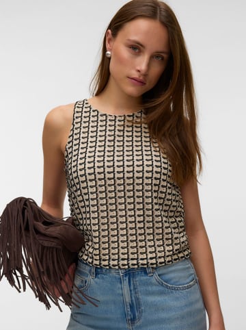 Vero Moda Top w kolorze beżowo-czarnym