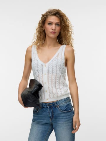 Vero Moda Top dzianinowy w kolorze białym