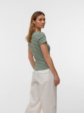 Vero Moda Koszulka w kolorze zielono-białym