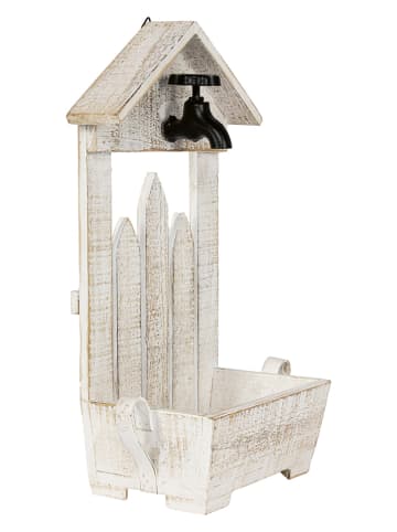 HGD Holz-Glas-Design Skrzynka w kolorze kremowym na rośliny - 26 x 43 x 14 cm