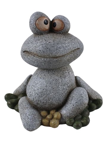 HGD Holz-Glas-Design Dekofigur "Frosch" in Grau - (B)22 x (H)20 x (T)14,5 cm