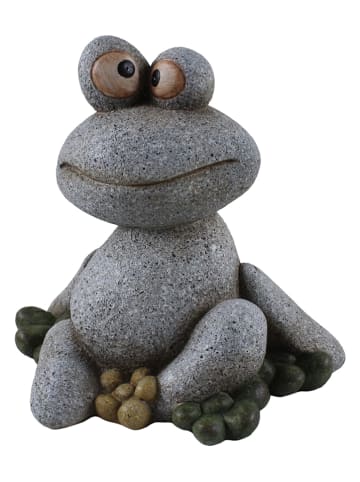 HGD Holz-Glas-Design Figurka dekoracyjna "Frog" w kolorze szarym - 22 x 20 x 14,5 cm