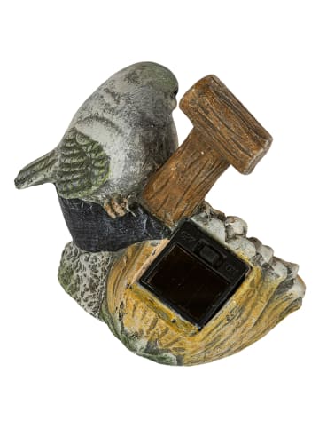 HGD Holz-Glas-Design Tuinfiguur "Vogel" bruin/meerkleurig - (B)13,5 x (H)13 x (D)9,5 cm