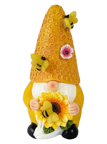 HGD Holz-Glas-Design Solarna figurka ogrodowa w kolorze żółtym - 8,2 x 17,5 x 9,2 cm